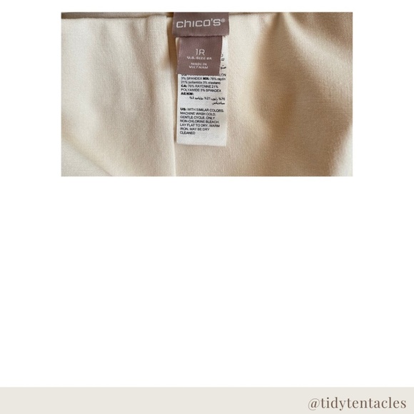 Chico's Elegant Cream Pants Size 10 - Picture 3 of 3